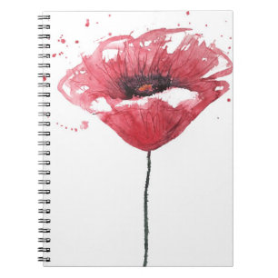 Carnet Fleur de pavot, aquarelle