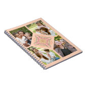 Carnet Fleur de pêche douce Script kaléidoscopique Meille (Côté Droit)