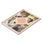 Carnet Fleur de pêche douce Script kaléidoscopique Meille (Côté gauche)