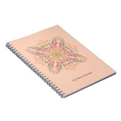 Carnet Fleur de pêche douce Script kaléidoscopique Meille (Côté Droit)