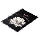 Carnet Fleur de pivoine monochrome (Côté gauche)