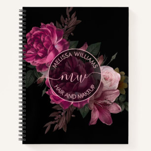 Carnet Fleur de Pivoine Rose Logo Noir