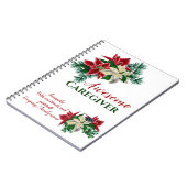 Carnet Fleur de Poinsettia pour remercier une aide-soigna (Côté gauche)