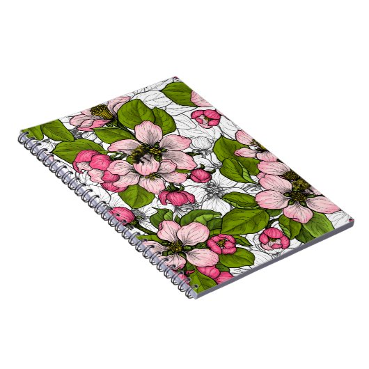 Carnet Fleur de pomme sur blanc (Côté Droit)