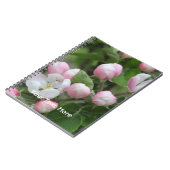 Carnet fleur de pommier et feuilles vertes (Côté gauche)