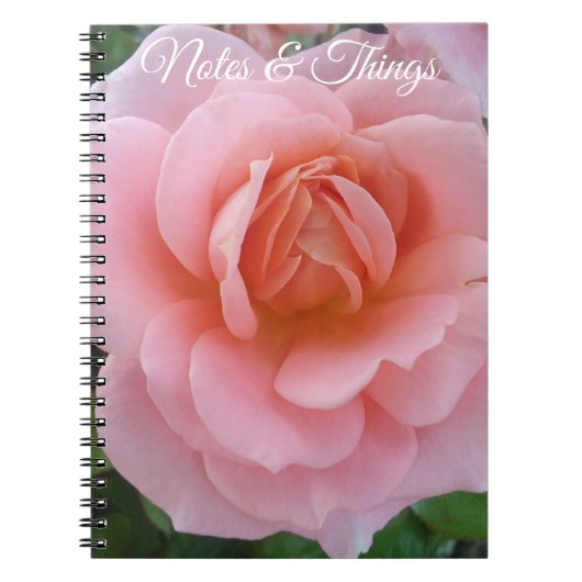 Carnet Fleur de Rose Rose Pâle (Devant)