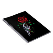 Carnet Fleur de rose rouge squelette (Côté Droit)