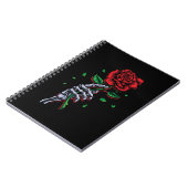 Carnet Fleur de rose rouge squelette (Côté gauche)
