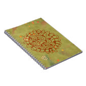 Carnet Fleur de soleil verte rouille moderne (Côté Droit)
