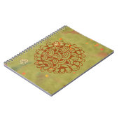 Carnet Fleur de soleil verte rouille moderne (Côté gauche)