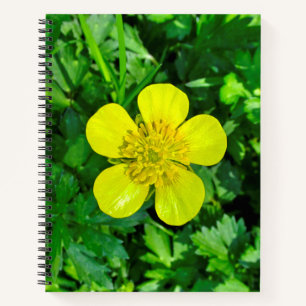Carnet Fleur de tasse à beurre en flammes.