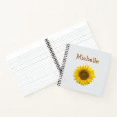 Carnet Fleur de tournesol jaune mignon Personnalisé (Intérieur)