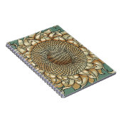 Carnet Fleur de tournesol sur Arrière - plan bleu-vert (Côté Droit)