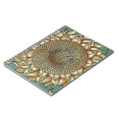 Carnet Fleur de tournesol sur Arrière - plan bleu-vert (Côté gauche)