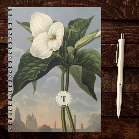Carnet Fleur de trille blanc dans le style du Temple de F
