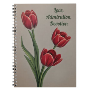 Carnet Fleur de tulipe rouge