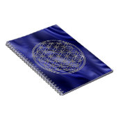 Carnet FLEUR DE VIE - argent + vagues bleues (Côté Droit)