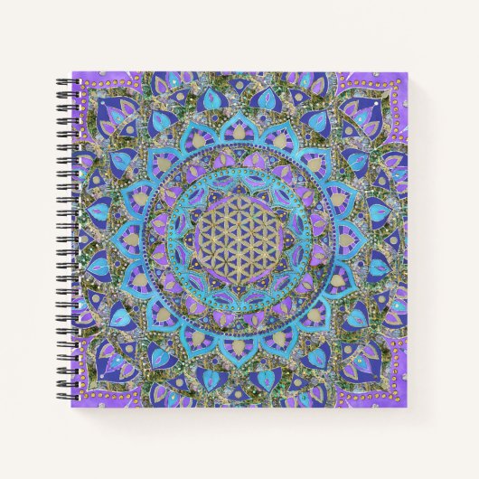 Carnet Fleur de Vie - Mandala de style indien 2 (Devant)