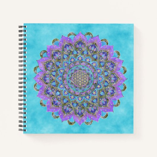 Carnet Fleur de Vie - Mandala de style indien 2 (Devant)
