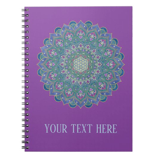 Carnet Fleur de Vie - Mandala Style Inde 1 (Devant)