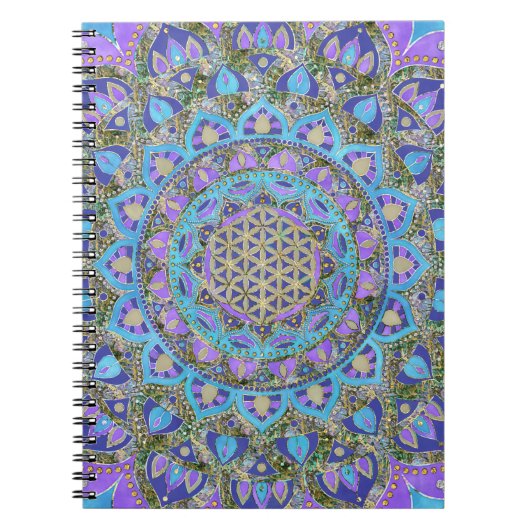 Carnet Fleur de Vie - Mandala Style Inde 2 (Devant)