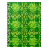 Carnet Fleur de vie - motif de timbre - vert (Devant)