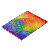 Carnet Fleur de vie - Ornement Arc-en-ciel or (Côté gauche)