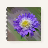 Carnet fleur de violet bleu (Devant)