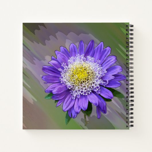 Carnet fleur de violet bleu (Dos)