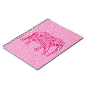 Carnet Fleur d'éléphant - rose fuchsia (Côté gauche)