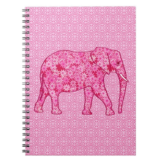 Carnet Fleur d'éléphant - rose fuchsia (Devant)