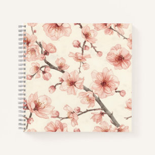 Carnet Fleur délicate de cerisier en motif floral sans co