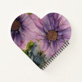 Carnet fleur d'encre d'alcool rose et violet (Dos)