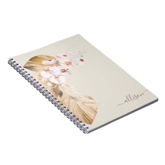 Carnet Fleur d'herbe Boho Pampas (Côté Droit)