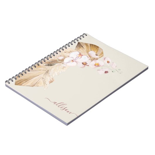 Carnet Fleur d'herbe Boho Pampas (Côté gauche)