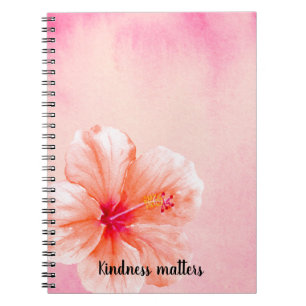 Carnet Fleur d'Hibiscus de la pêche rose de la Girone