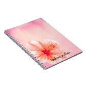 Carnet Fleur d'Hibiscus de Pêche rose Tropical (Côté Droit)