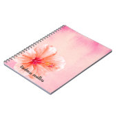 Carnet Fleur d'Hibiscus de Pêche rose Tropical (Côté gauche)