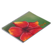 Carnet Fleur d'Hibiscus rouge tropical | Peinture à l'hui (Côté gauche)
