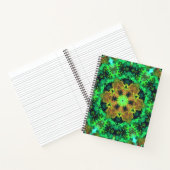 Carnet Fleur d'hippie psychédélique orange et verte (Intérieur)
