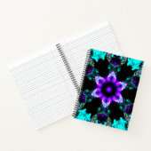 Carnet Fleur d'hippie psychédélique violet Turquoise et n (Intérieur)