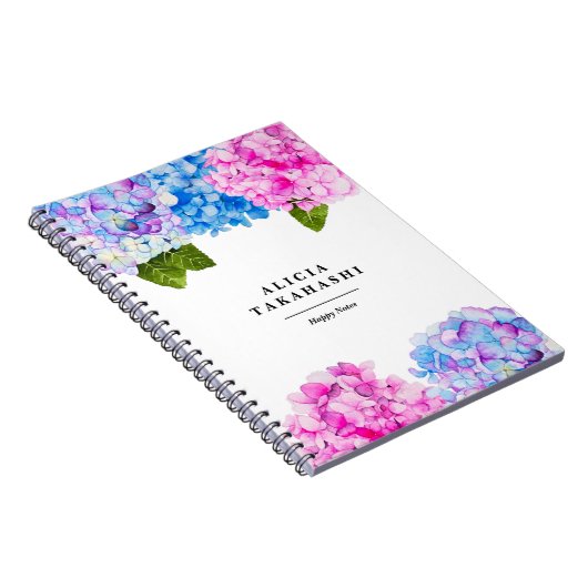 Carnet Fleur d'hydrangée| Ajouter votre nom (Côté Droit)