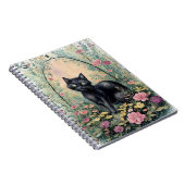 Carnet fleur d'imaginaire de chat noir forêt 2 (Côté Droit)