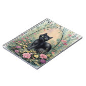 Carnet fleur d'imaginaire de chat noir forêt 2 (Côté gauche)