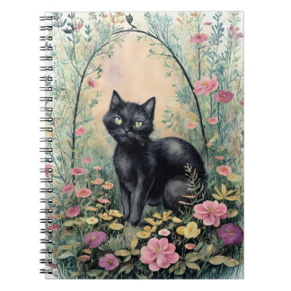 Carnet fleur d'imaginaire de chat noir forêt 2