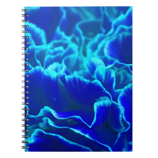 Carnet Fleur d'oeillet bleu et Turquoise (Devant)