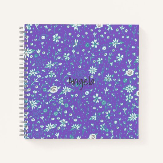 Carnet Fleur Doodle Cute personnalisable (Devant)