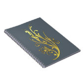 Carnet Fleur d'or fausse de luxe abstrait (Côté Droit)