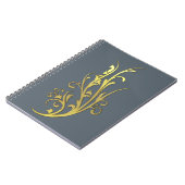 Carnet Fleur d'or fausse de luxe abstrait (Côté gauche)
