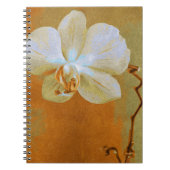 Carnet Fleur d'orchidée unique dans les tons d'orange (Devant)